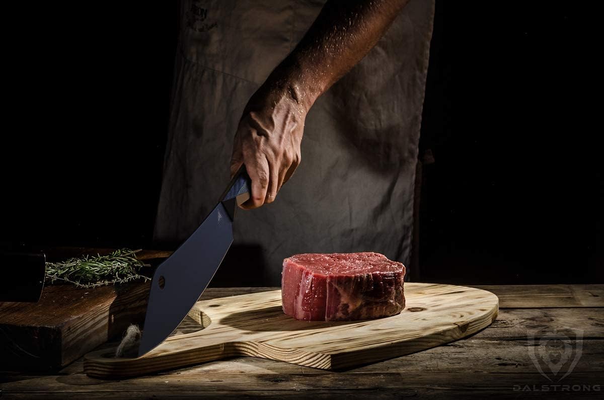 Dalstrong – Shadow Black Series – Cuchillo de acero HC alemán con revestimiento de nitruro de titanio negro, Acero HC alemán con revestimiento de