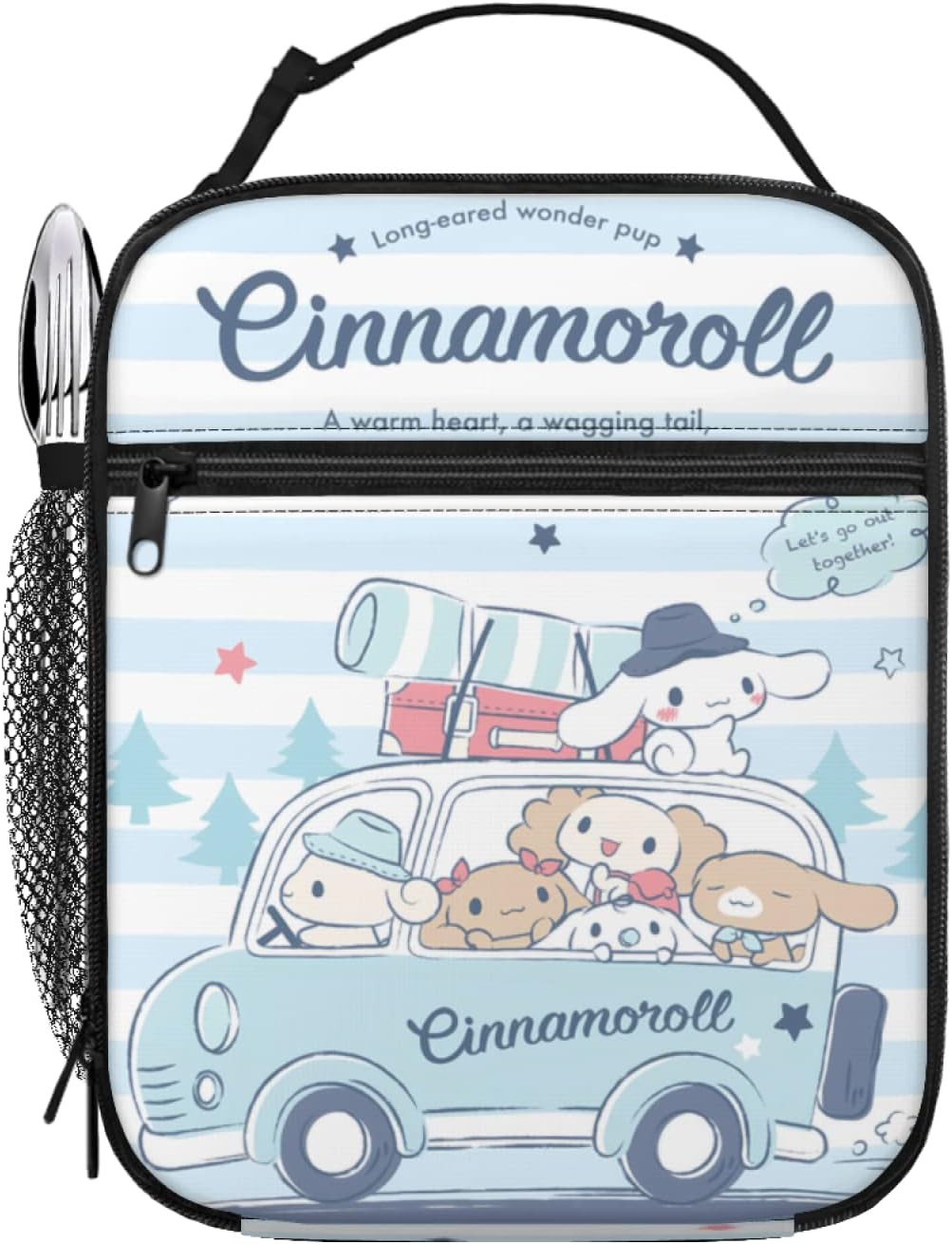 Bolsa de almuerzo de dibujos animados con aislamiento para mujer, oficina, camping, picnic