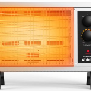 Shinic Calentadores radiantes para uso en interiores, calentador eléctrico de calentamiento rápido con termostato, calentador radiante portátil de Shinic Calentadores radiantes para uso en interiores, calentador eléctrico de calentamiento rápido con termostato, calentador radiante portátil de