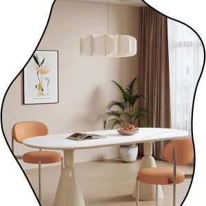 QDSSDECO Espejo asimétrico montado en la pared, espejo ondulado, forma irregular para sala de estar, dormitorio, entrada, 23 x 28 pulgadas QDSSDECO Espejo asimétrico montado en la pared, espejo ondulado, forma irregular para sala de estar, dormitorio, entrada, 23 x 28 pulgadas