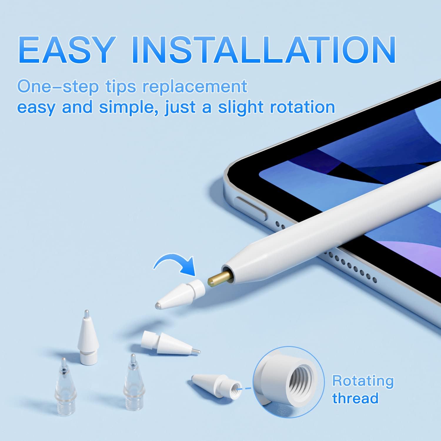 Puntas de repuesto de metal para Apple Pencil de 12 generación, punta fina, control similar a un bolígrafo, compatible con lápiz iPad, no se