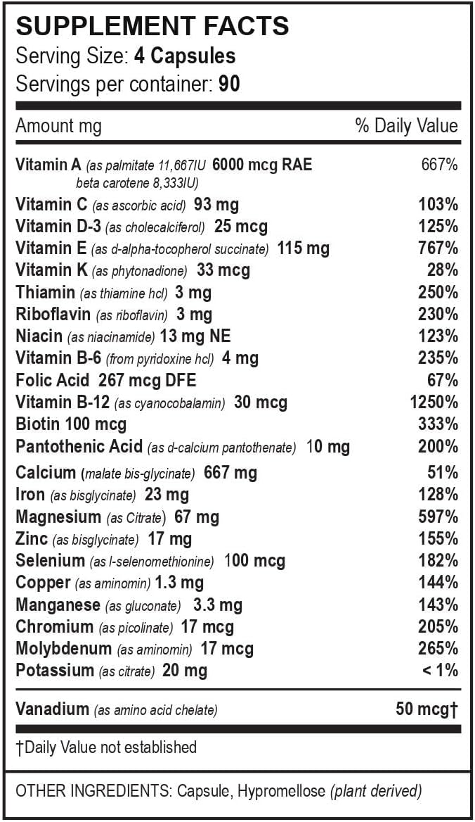 Multivitaminas bariátricas, fórmula multi-estándar – 360 unidades