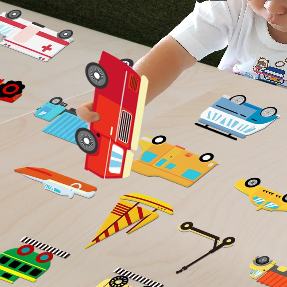 BEUNITONE Juego de 40 piezas de tablero de fieltro de transporte, juego de tablero de historia de fieltro para automóvil, tablero de franela de