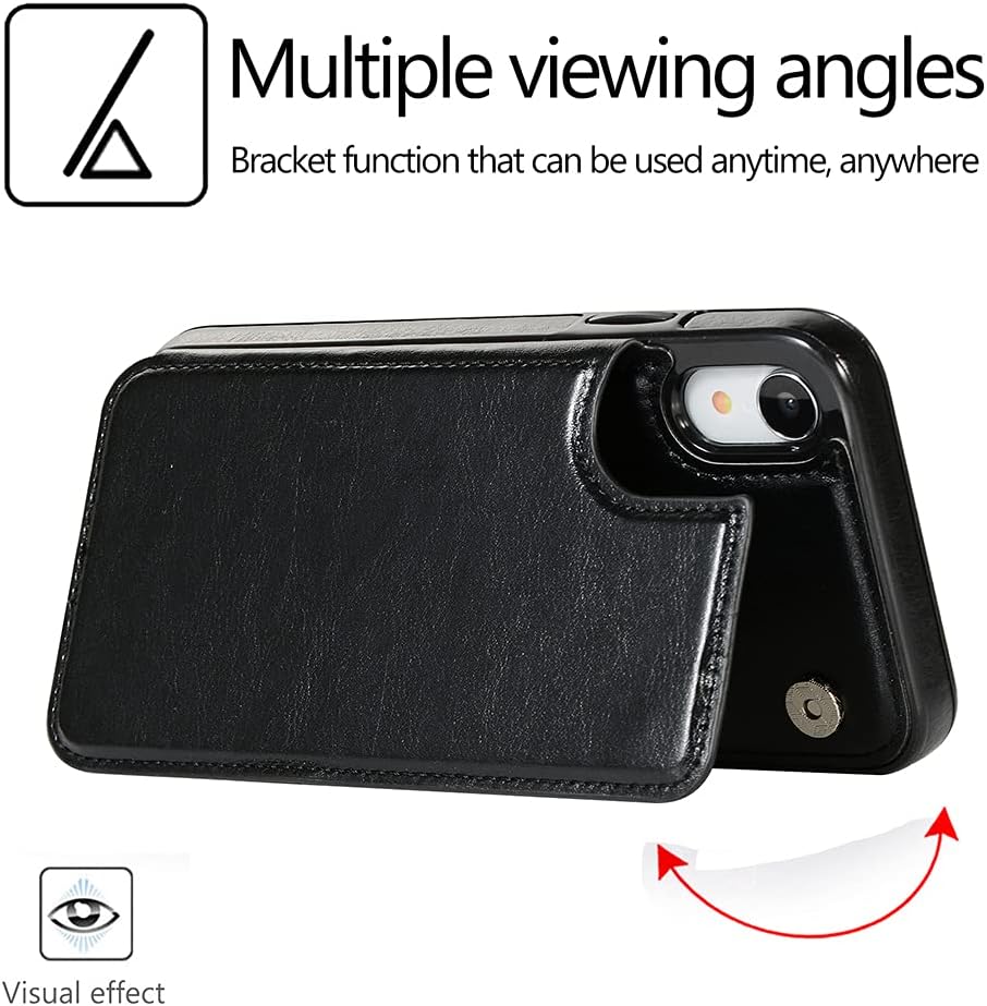 NKECXKJ Funda tipo cartera diseñada para iPhone XR10R, de piel sintética, con protector de pantalla, soporte para tarjetas, soporte a prueba de
