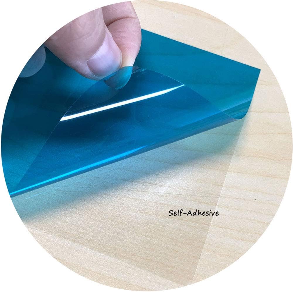 HOHOFILM Película decorativa transparente para ventana, color azul, tintado de vidrio, bloqueo solar, control de calor, tintado de ventana