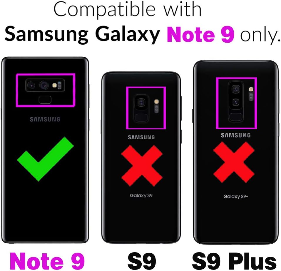 WWAAYSSXA Compatible con Samsung Galaxy Note 9 – Funda tipo cartera con correa para la muñeca, correa de piel, soporte para tarjetas, accesorios