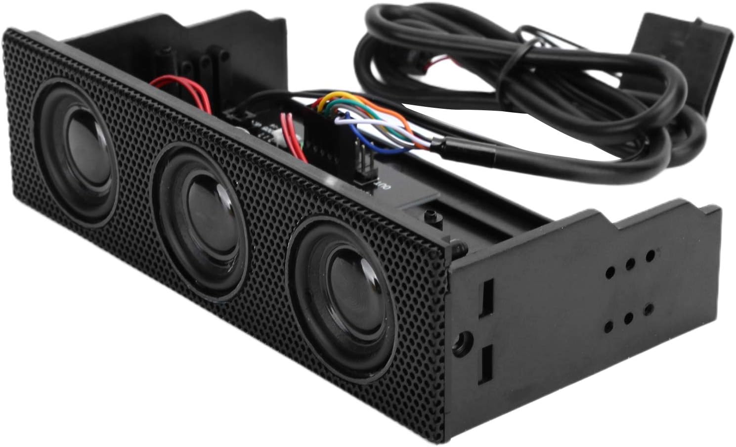 Zopsc 5.25in Panel frontal USB PC Panel frontal Altavoz estéreo envolvente computadora caso incorporado Mic altavoz STW9005