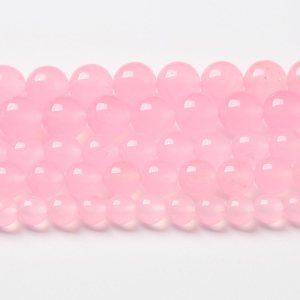 60 cuentas de piedra natural de calcedonia rosa claro para la fabricación de joyas, cuentas de piedra curativa energética, cuentas de piedra para 60 cuentas de piedra natural de calcedonia rosa claro para la fabricación de joyas, cuentas de piedra curativa energética, cuentas de piedra para