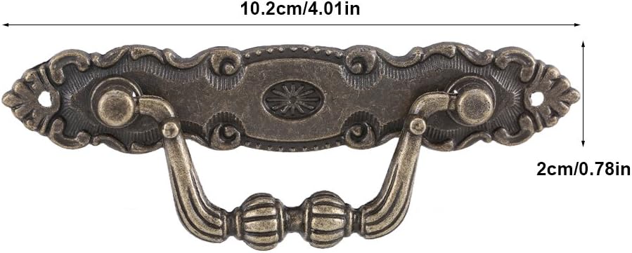 TOPINCN Paquete de 4 elegantes muebles de hierro con patrón de león para muebles, cajón, escritorio, manija de puerta, herrajes para decoración del