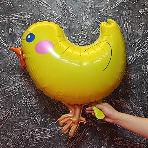 5 globos de papel de aluminio de dibujos animados grandes de pollos amarillos para decoración de fiesta de cumpleaños, boda