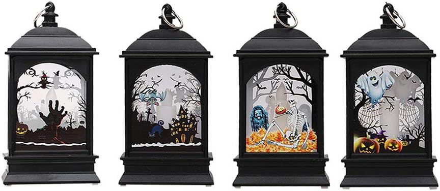Decoraciones de Halloween para interiores, luz nocturna con luz LED de Halloween, accesorios decorativos de plástico brillante, regalo de noche,