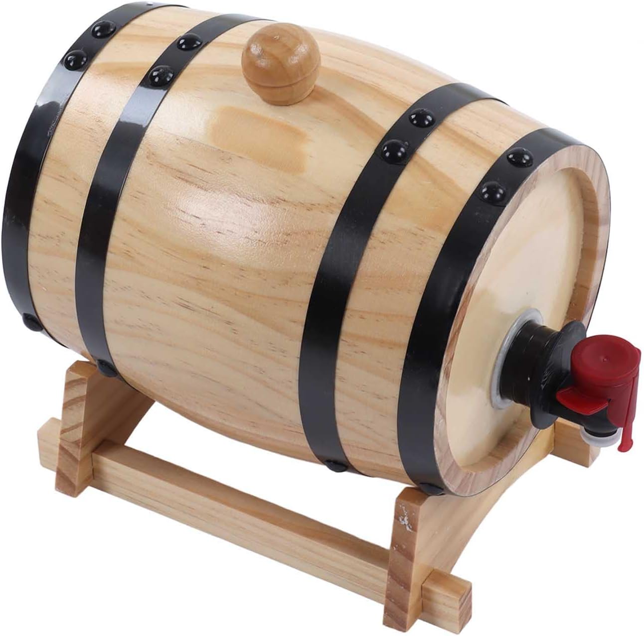 Wine Oak Barrels, Clear Wood Grain Oak Aging Barrels for Bar (1L)
