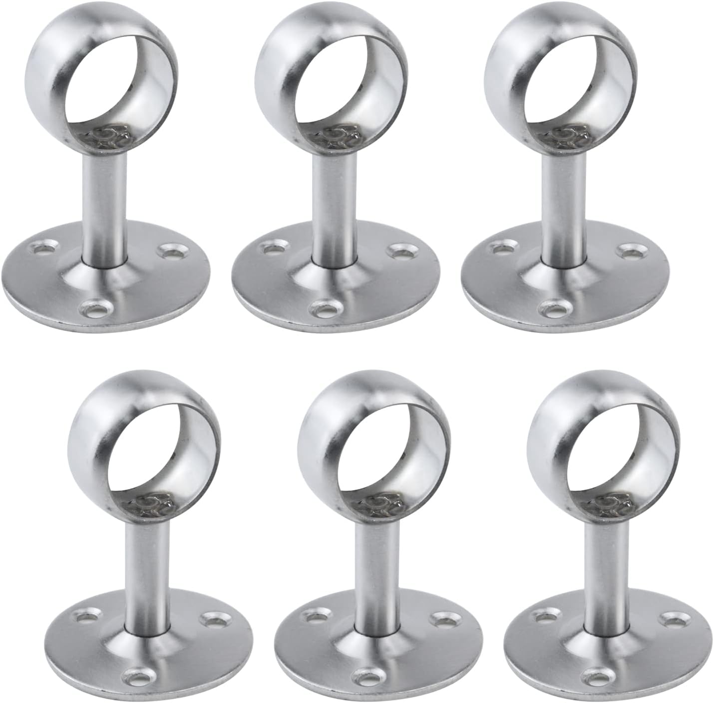 Antrader Soporte de tubo de estante de soporte de barra de armario de metal para armario, 6 piezas (25 mm1 “)