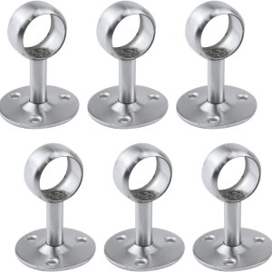 Antrader Soporte de tubo de estante de soporte de barra de armario de metal para armario, 6 piezas (25 mm1 “) Antrader Soporte de tubo de estante de soporte de barra de armario de metal para armario, 6 piezas (25 mm1 “)