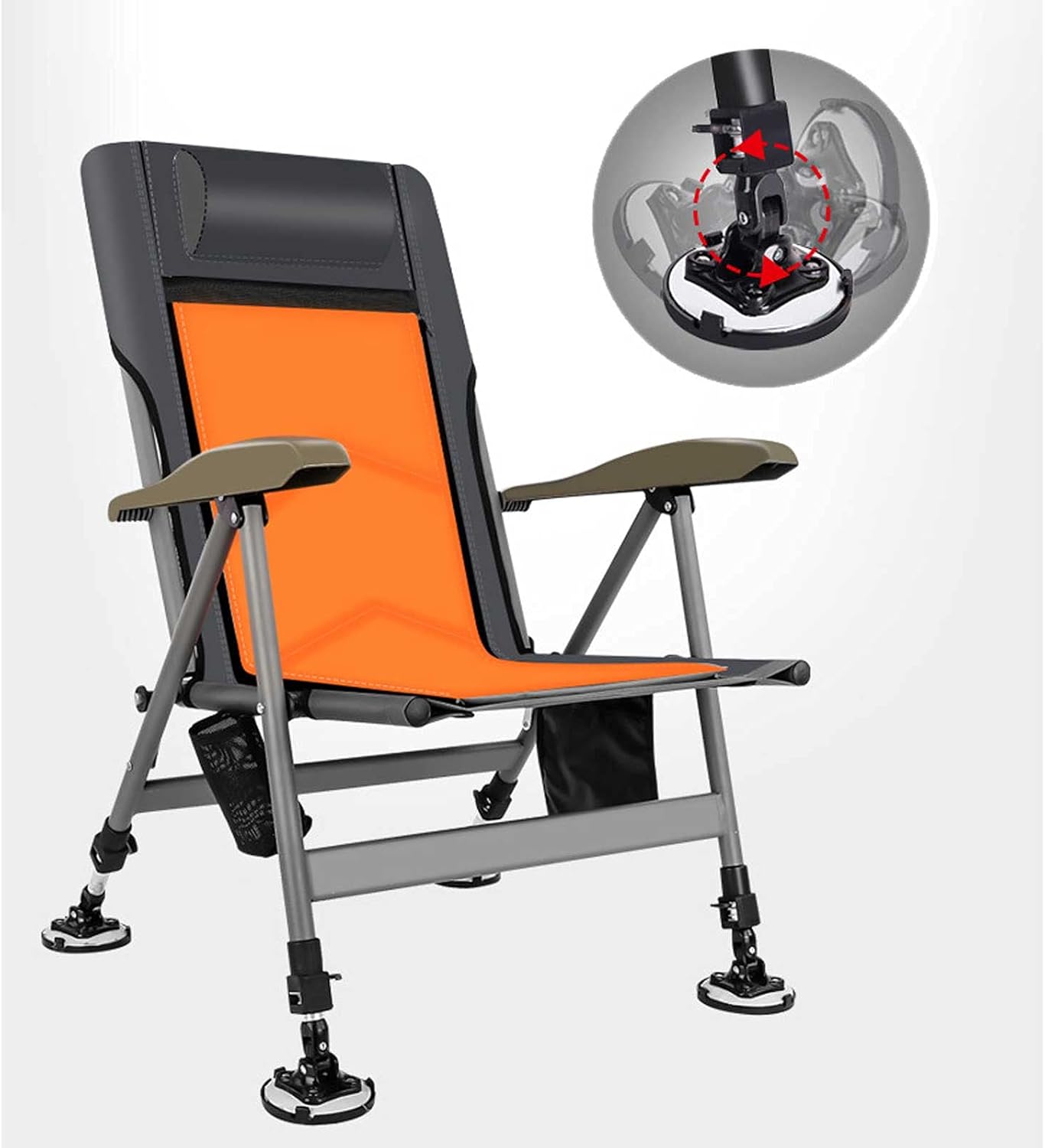 TEmkin Silla reclinable, silla de pesca portátil, asiento de camping plegable, sillón fuerte, respaldo ajustable, disponible en todas las