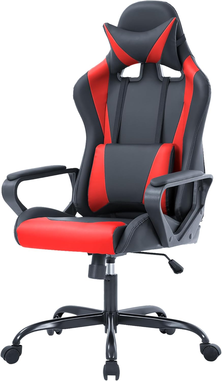 PayLessHere Silla ergonómica de escritorio de carreras, silla de computadora con reposabrazos, giratoria de 360 y ruedas de poliuretano, silla de