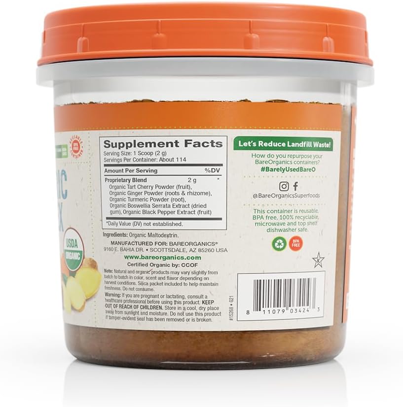 BareOrganics Polvo complejo de cúrcuma (orgánico)