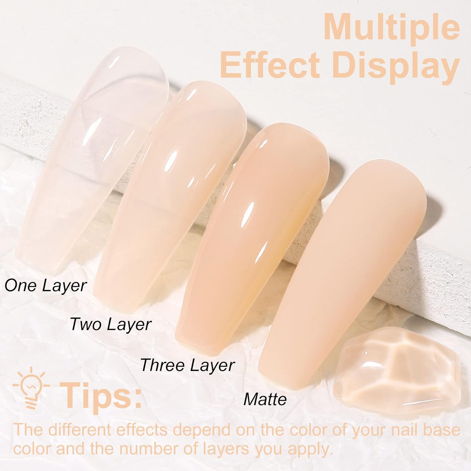 AILLSA GB53 – Esmalte de uñas de gel neutro, color nude translúcido, semipermanente, UV, esmalte de uñas de gel color neutro para arte de uñas,
