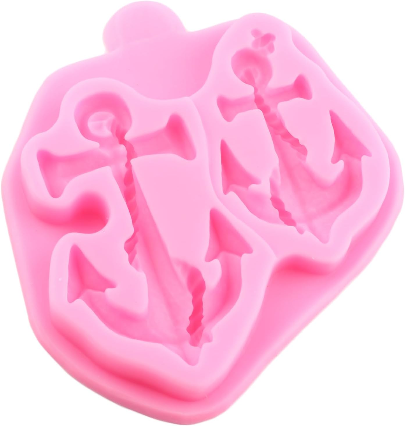 Mujiang Moldes de silicona para timón de ancla, soga salvavidas, molde de fondant, moldes de chocolate pirata para decoración de pasteles de azúcar,