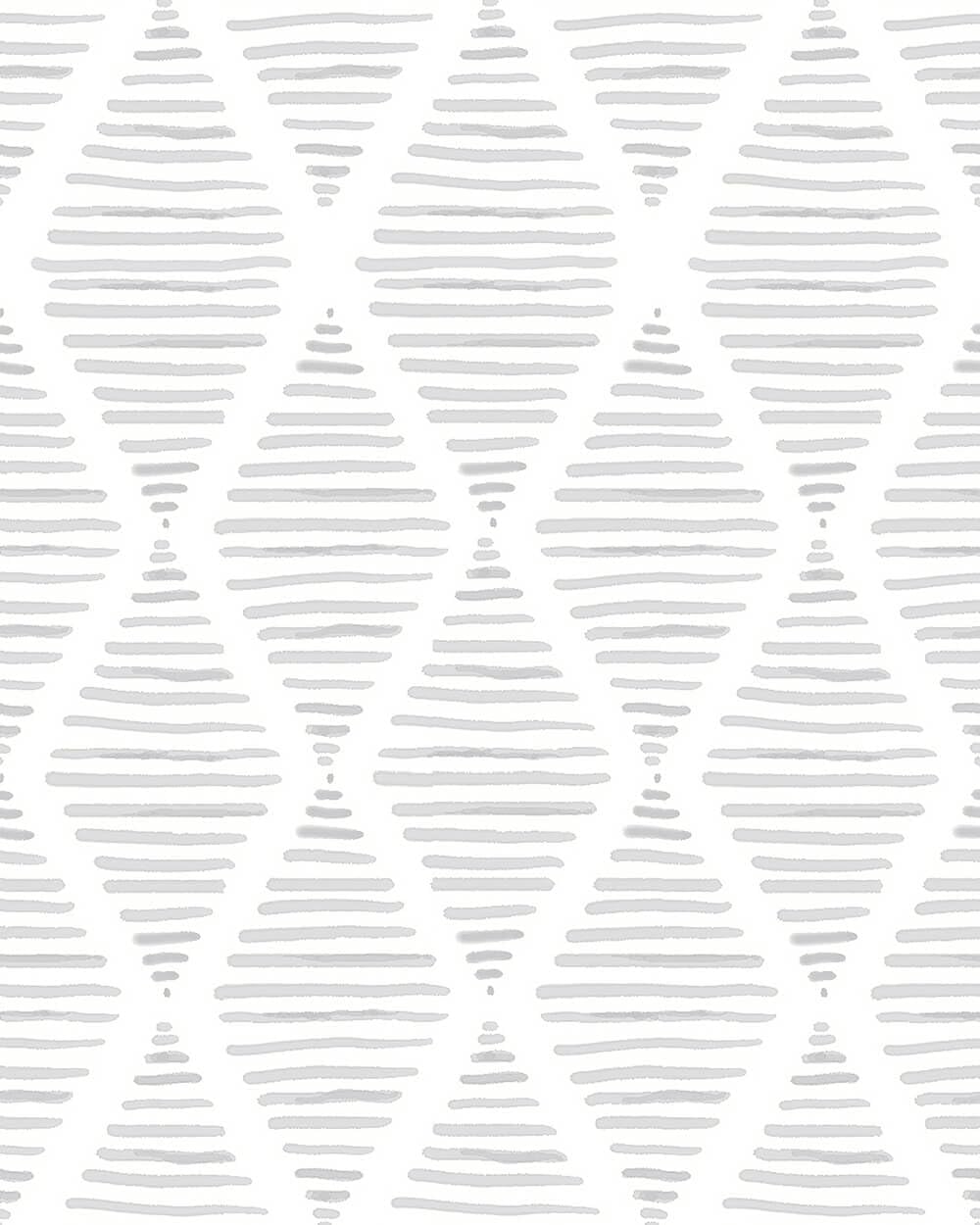 Papel tapiz blanco y gris plateado de 17.7 x 300 pulgadas, papel de contacto moderno a rayas, papel de pared de rombos, papel de vinilo para