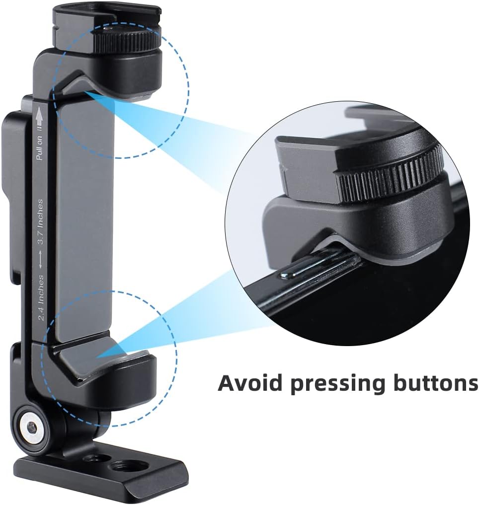 Arnarkok Soporte de trípode de metal ligero para teléfono con zapata fría giratoria, compatible con adaptador de soporte para teléfono inteligente
