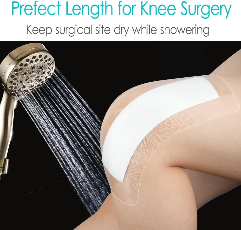 14 vendajes largos impermeables de 4 x 12 pulgadas para reemplazo posterior a la rodilla, cirugía de cadera, protector de ducha, adhesivo de