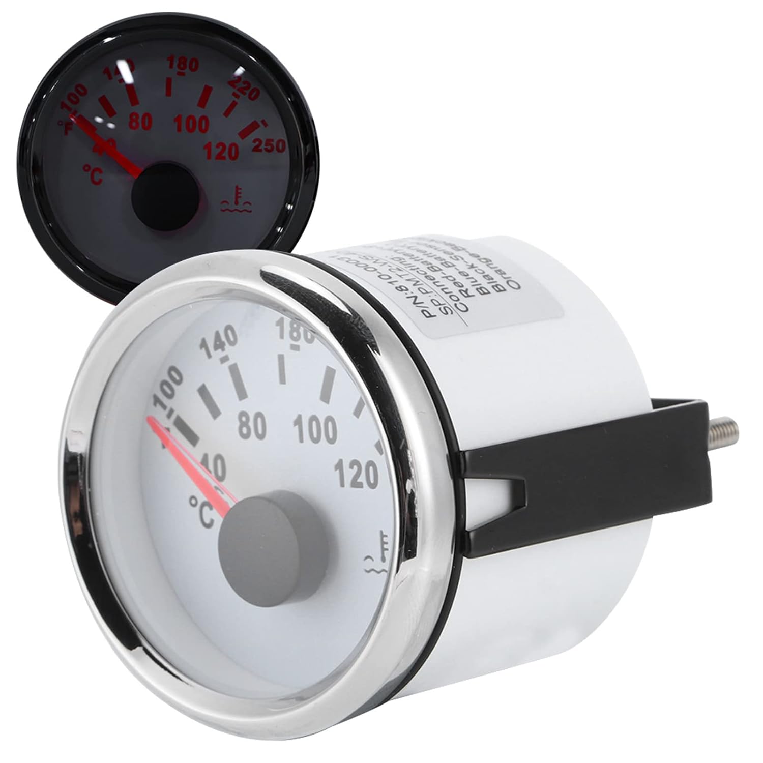 Medidor de temperatura del agua, 2.047 in2 pulgadas, medidor de temperatura del agua del motor marino, 104.0-248.0 F Rango de indicación IP67,