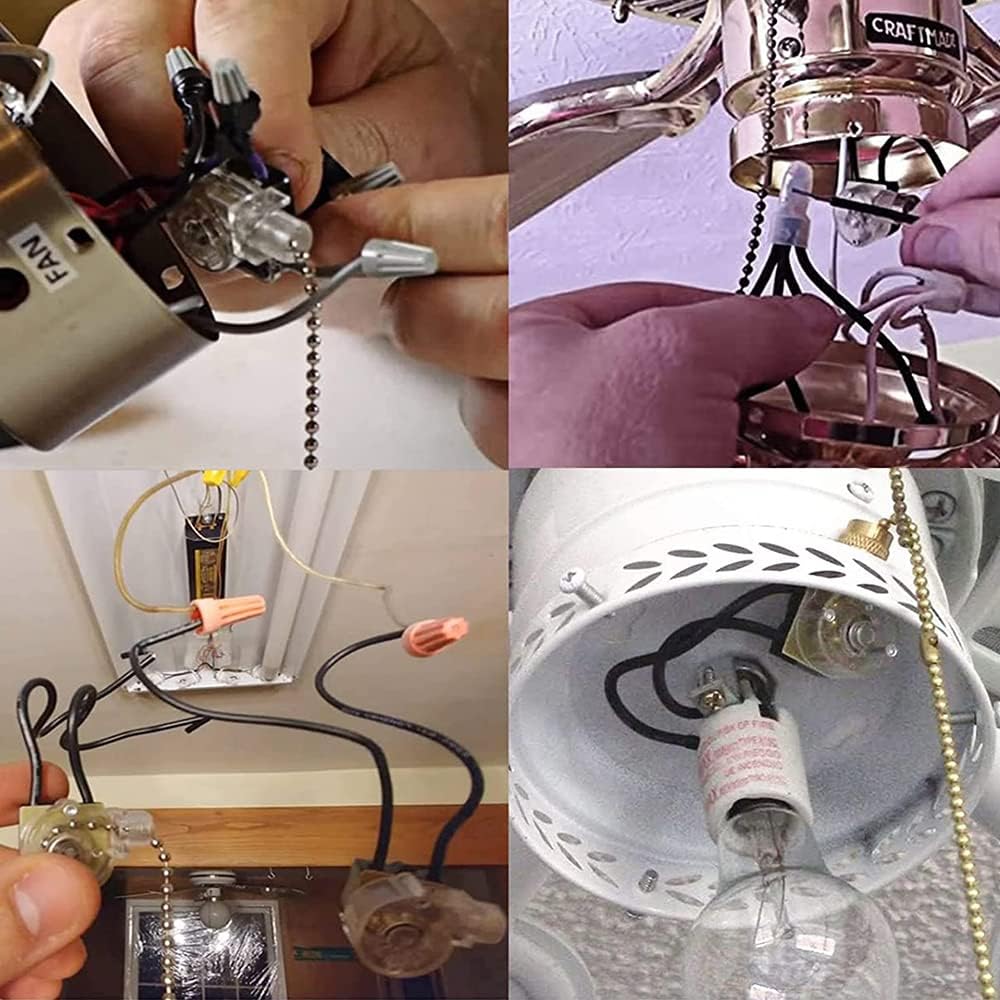 Zing Ear ZE-109 – Interruptor de luz de dos cables con cables de tracción para ventiladores de techo, lámparas y luces de pared, interruptor de