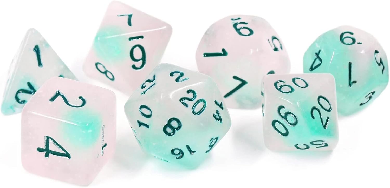 Juego de dados RPG (7) Gusano brillante esmerilado