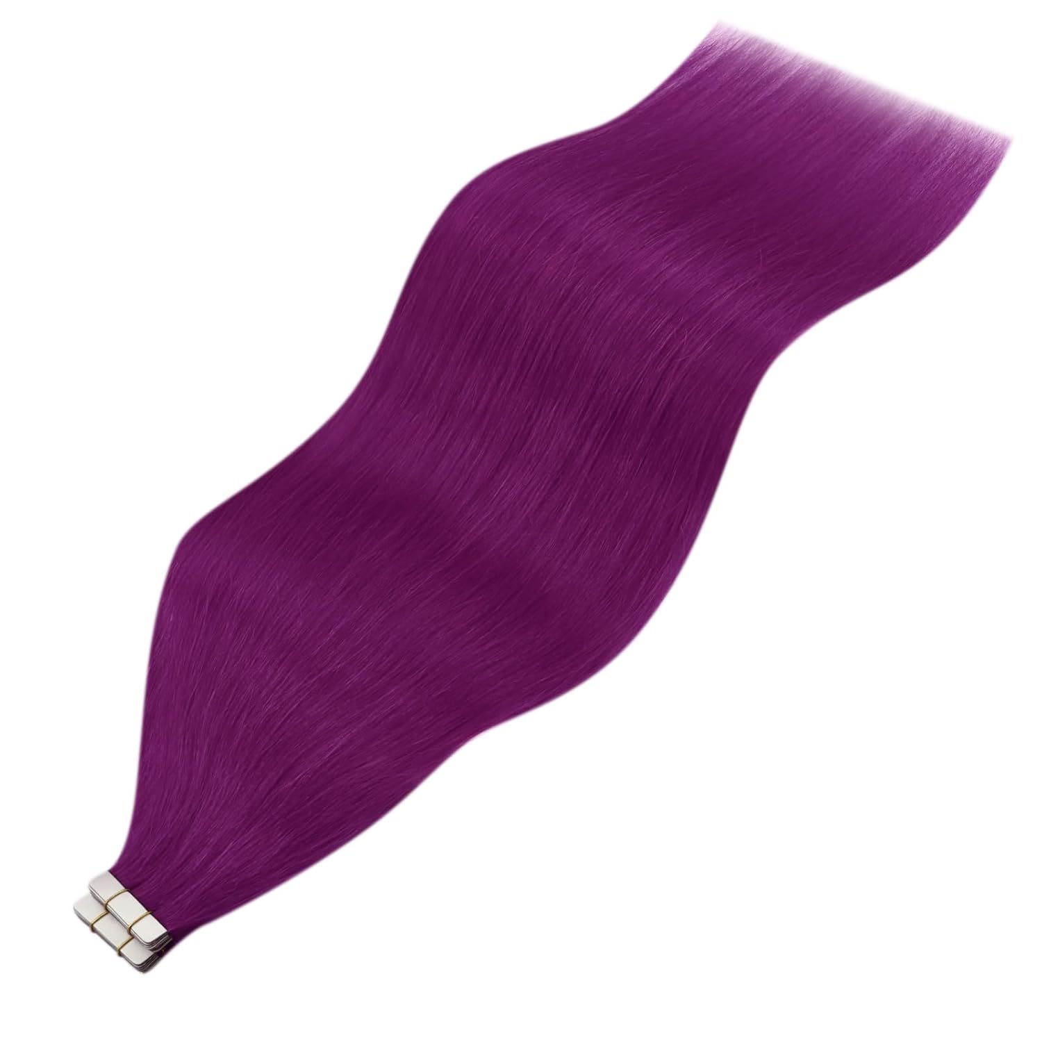 YoungSee Extensiones de cabello humano con cinta morada de 12 pulgadas, extensiones de cabello humano Remy con cinta adhesiva, 10 unidades,
