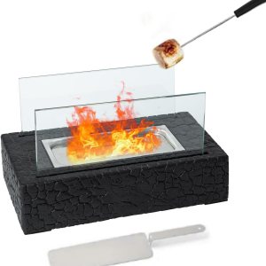 LIMOR Cuenco para fogata de mesa, chimenea de mesa para interiores, portátil, geométrico, bio, etanol, gris, mini fogata de mesa LIMOR Cuenco para fogata de mesa, chimenea de mesa para interiores, portátil, geométrico, bio, etanol, gris, mini fogata de mesa