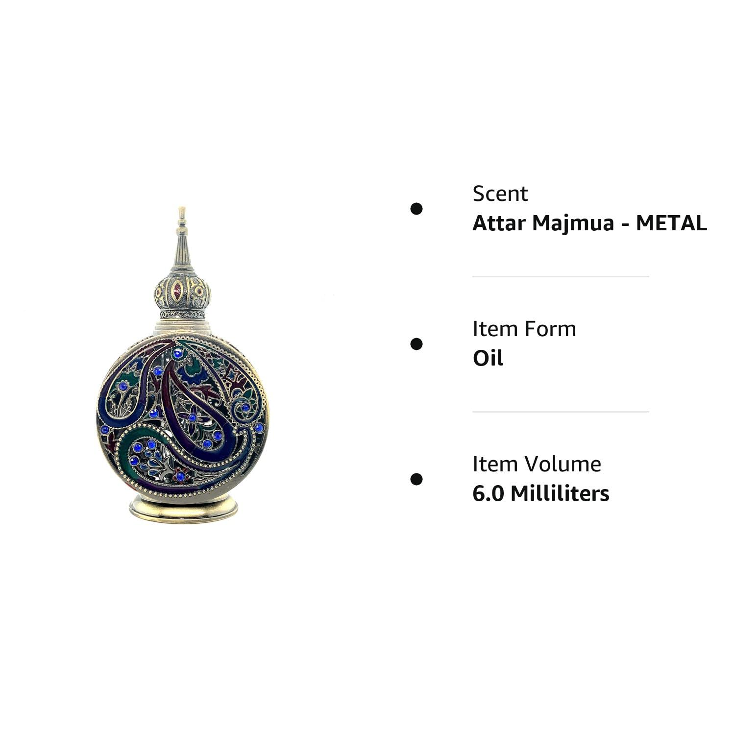 Attar Majmua, 0.4 fl oz  METAL  Aceite de perfume premium  Aceite Attar  Sin alcohol  Vegano y libre de crueldad  por Amuze Fragrance