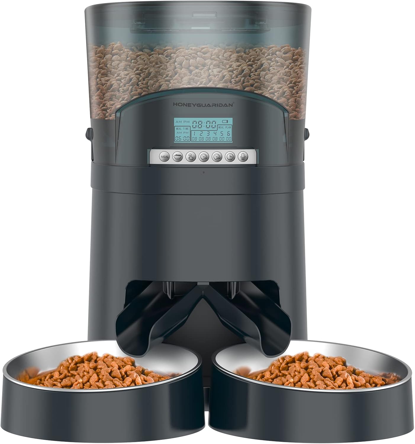 HoneyGuaridan – Comedero automático para gatos, 4.5L, dispensador de alimentos para 2 gatos, perros, dispensador de alimentos para gatos, control de
