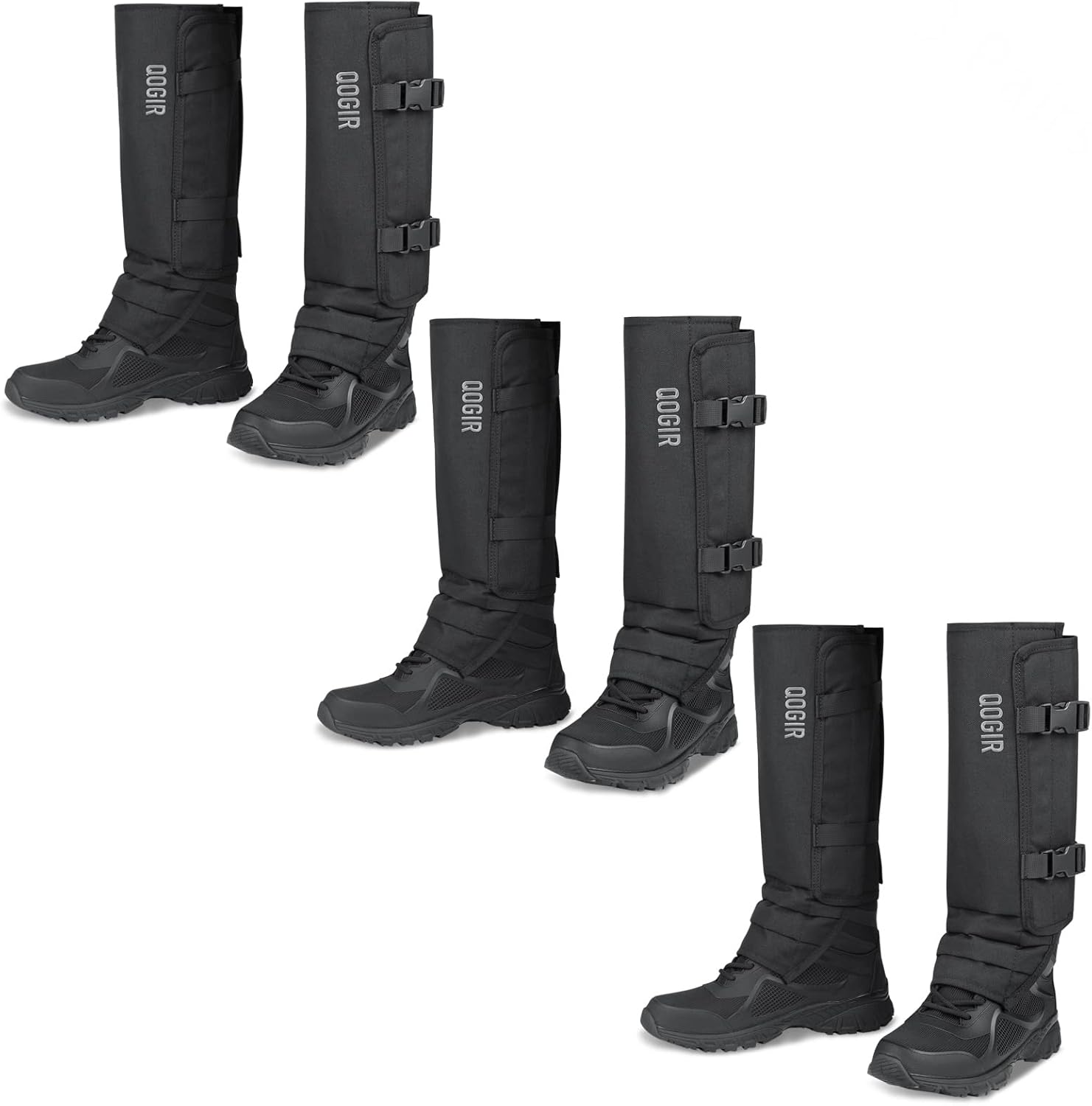 QOGIR Paquete de 3 polainas de serpiente protectores de serpiente duraderos para caza, polainas de polaina de serpiente para hombres y mujeres,