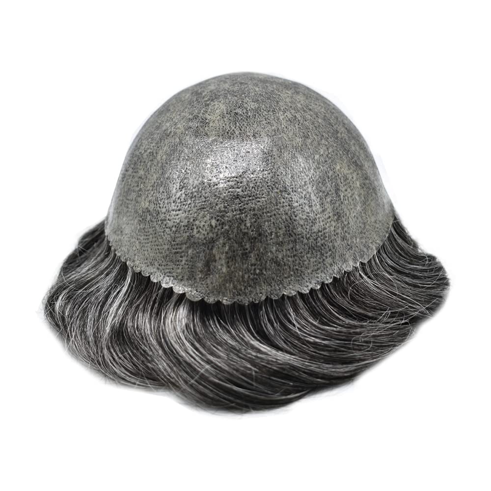 Tupé de cabello humano real para hombre, sistema de reemplazo de piezas de pelo para hombres, pieza de pelo polivinílico para hombres, invisible,