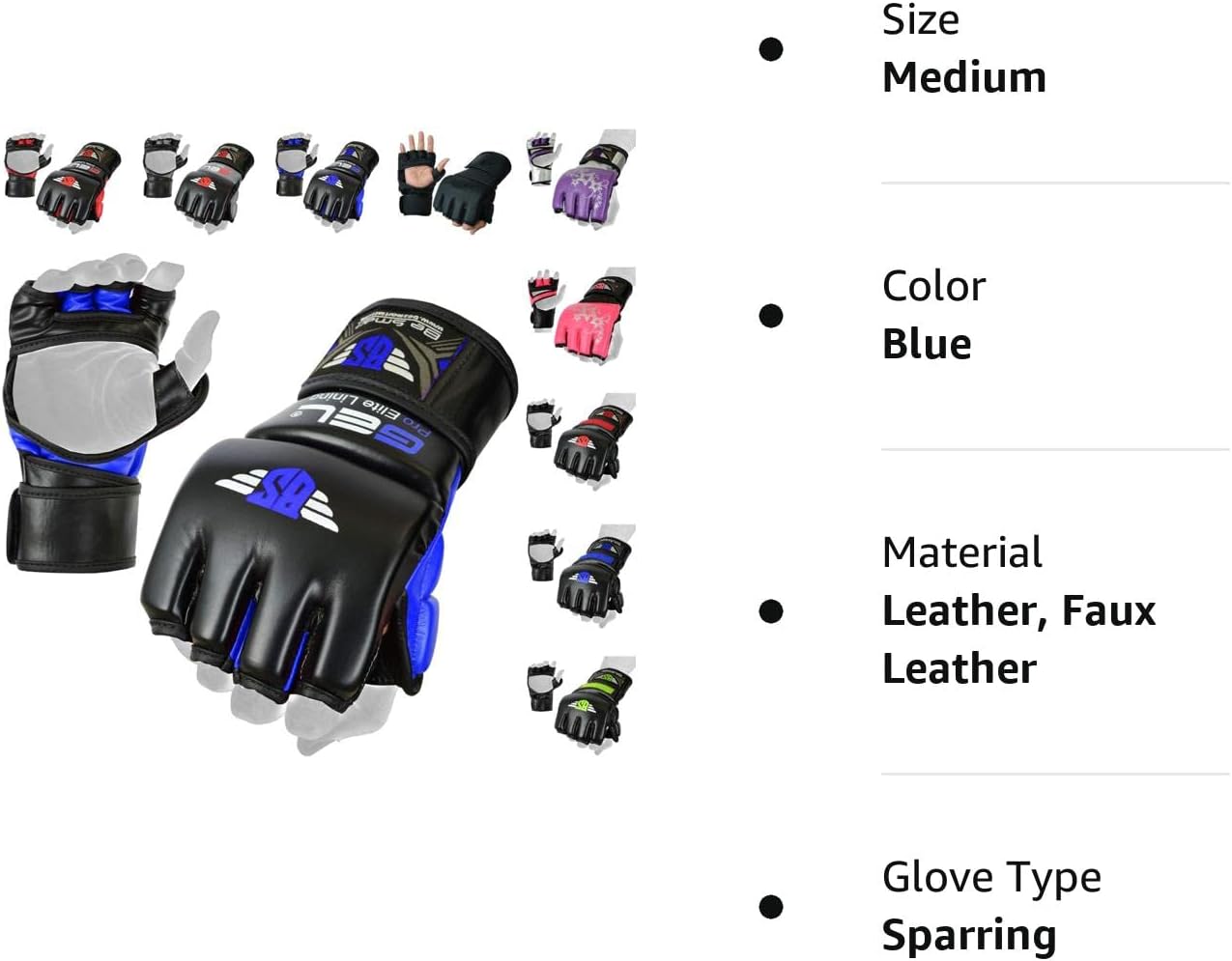 Guantes de MMA, guantes de kickboxing UFC, guantes de entrenamiento de MMA, equipo de entrenamiento de artes marciales mixtas, guantes de