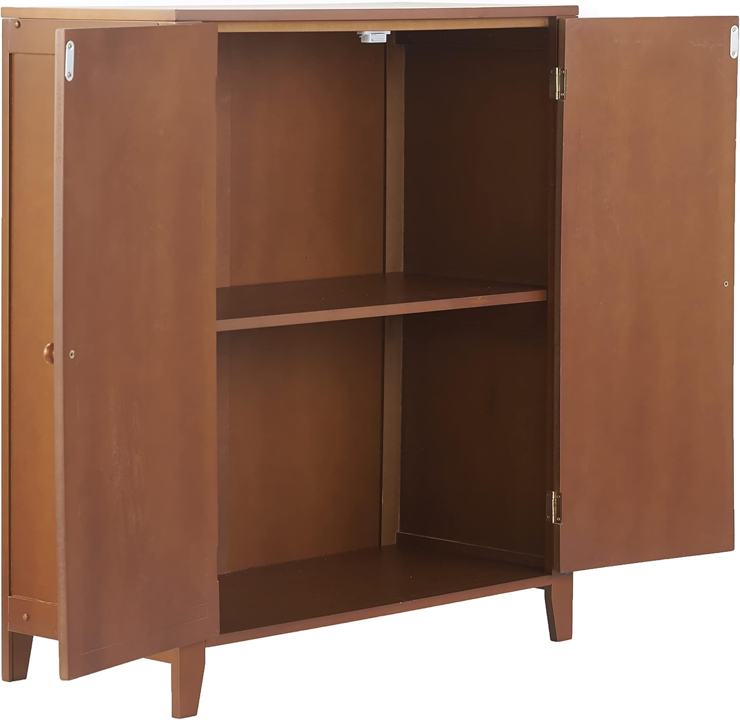 The Lakeside Collection Gabinete de almacenamiento tallado – Muebles de entrada estilo vintage deco – nogal