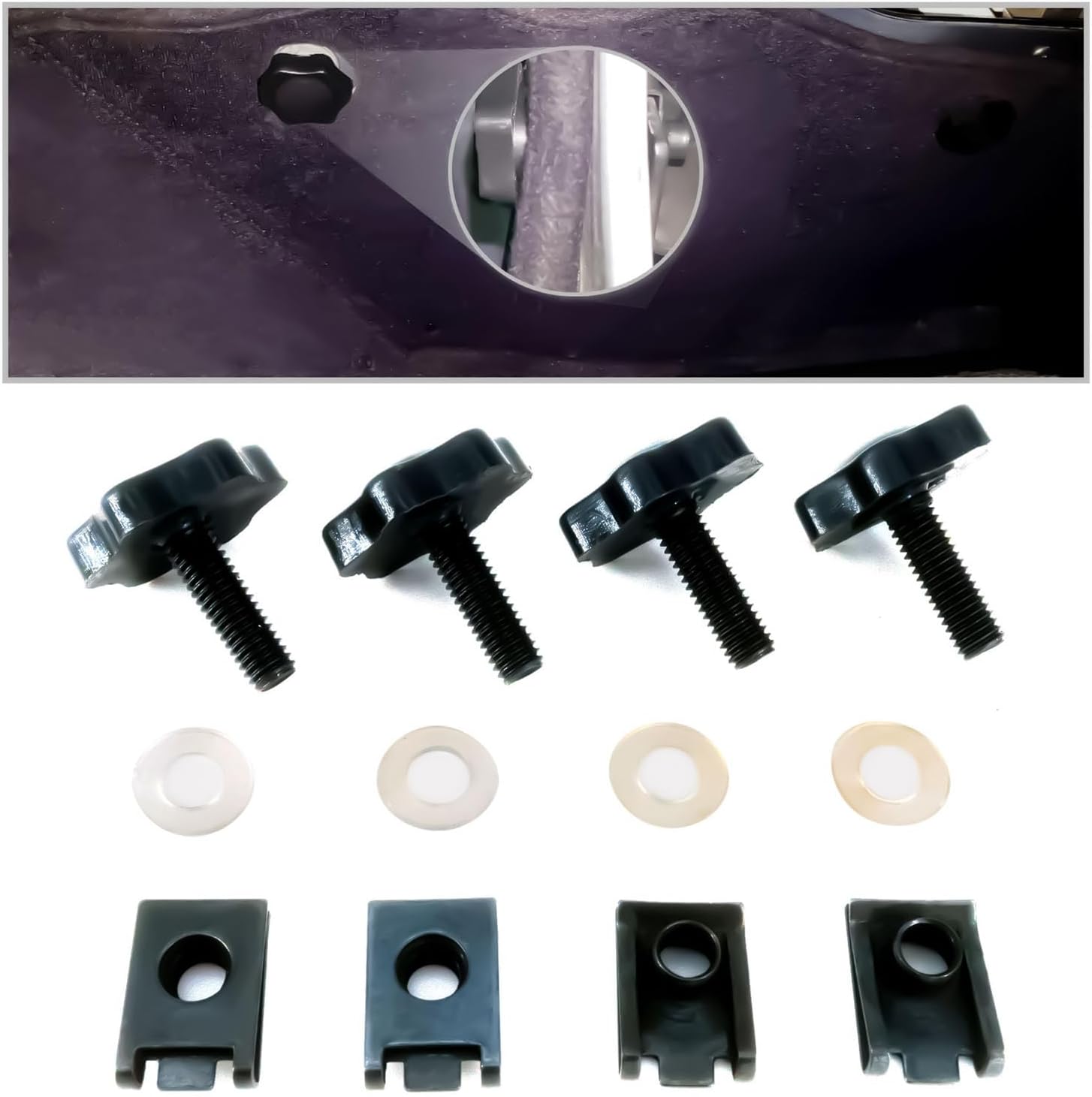 Americruise – Cerraduras negras para alforjas de motocicleta, tornillos antirrobo para alforja para Harley Davidson Touring Street Glide Electra
