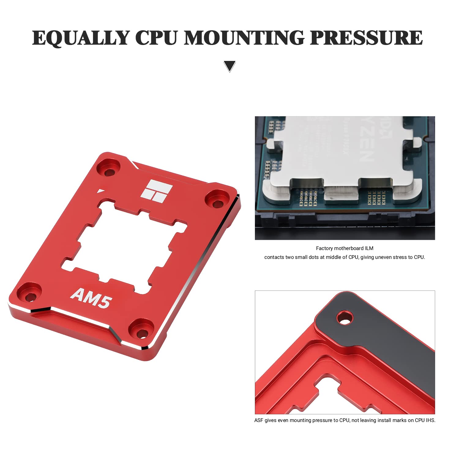 Thermalright ASF-RED AM5 Soporte para CPU, marco de fijación antiflexión correctivo, montaje fijo AM5 de ajuste completo sin marcas, marco de