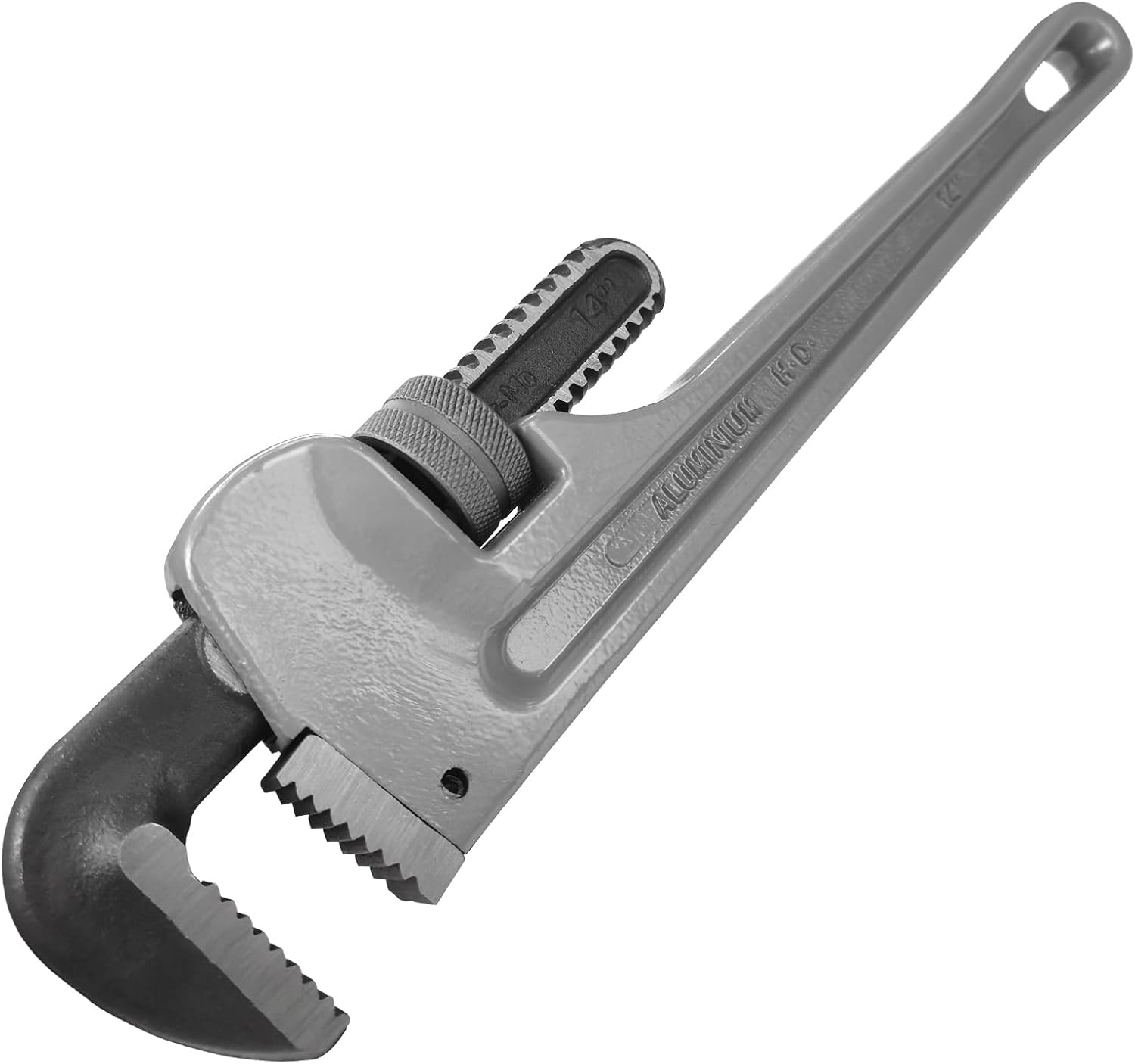 WEDO Llave de tubo recta de 12 pulgadas, llave de fontanería, llave de aluminio, apertura máxima 2.165 in, cabeza forjada de acero al
