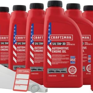 CRAFTSMAN Kit completo de cambio de aceite sintético 5W-30 de 6 cuartos de galón compatible con Ford Transit Taurus, Lincoln MKS MKT  En el kit 6 CRAFTSMAN Kit completo de cambio de aceite sintético 5W-30 de 6 cuartos de galón compatible con Ford Transit Taurus, Lincoln MKS MKT  En el kit 6