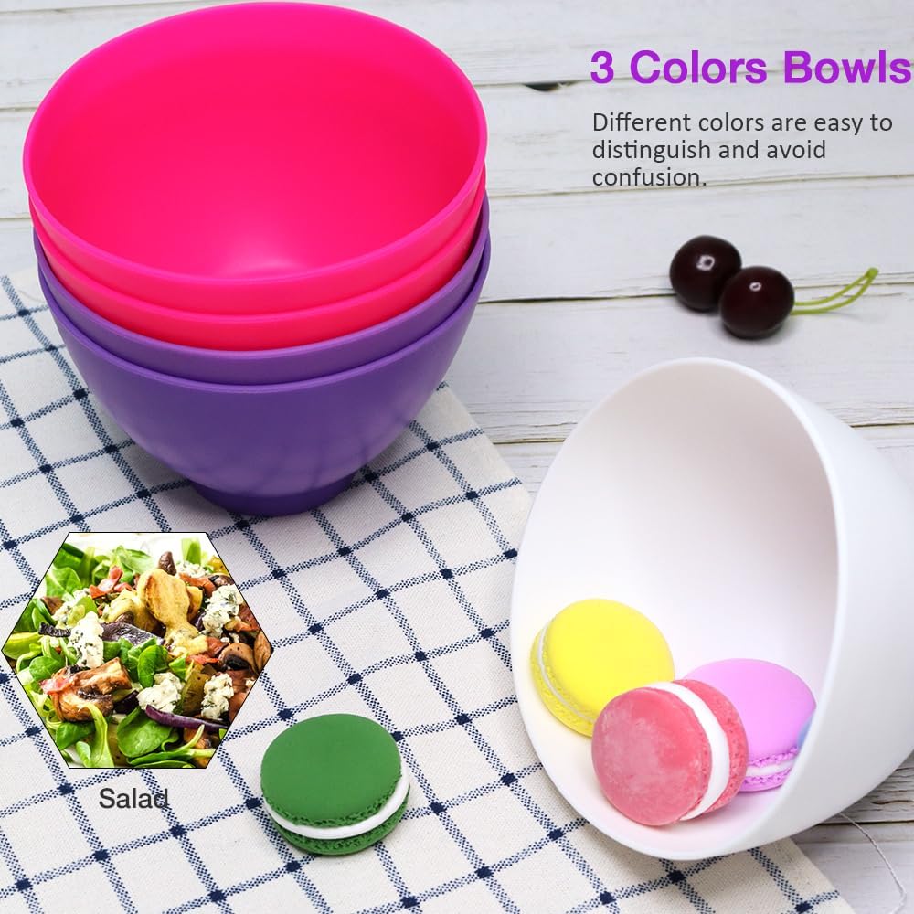 Juego de 3 cuencos grandes para mezclar mascarillas faciales, cuencos reutilizables de silicona para derretir chocolate y aperitivos