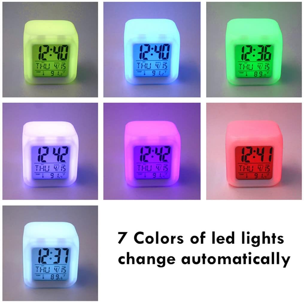 Bocaihua – Reloj despertador digital con luces LED, diseño de pájaros, pingüino, azul, para niños, adolescentes, adultos, hogar, oficina, decoración