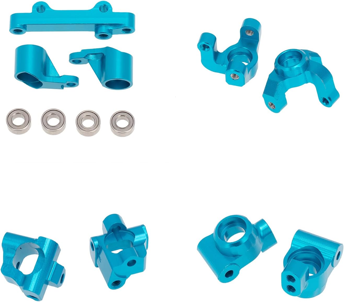 DKKY – Kit de piezas de actualización CNC de aleación de aluminio para nudillos de dirección C-Hubs Bellcranks para Losi 118 Mini-T 2.0 2WD RC Truck