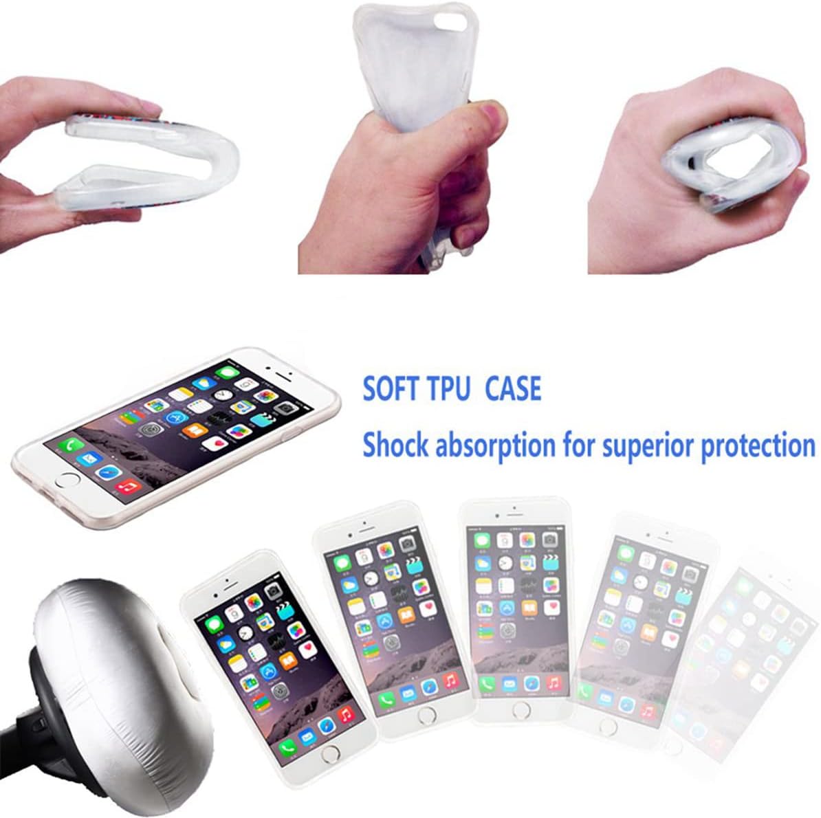 Funda para iPhone SE 2022 2020, iPhone 8, iPhone 7, funda VoMotec a prueba de golpes, de goma suave, protección completa, delgada, para iPhone SE