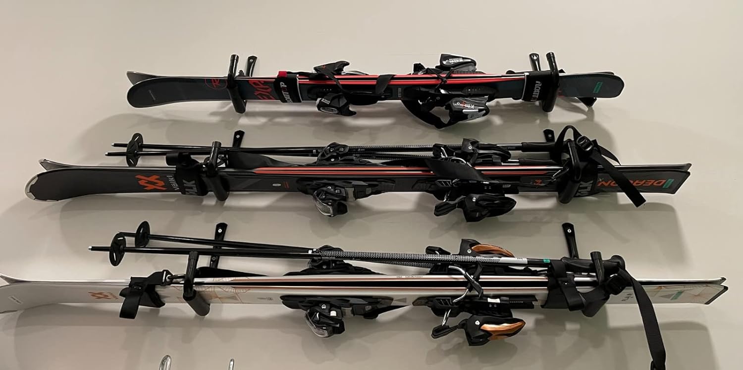 Ganchos para escaleras de almacenamiento de garaje, paquete de 6 perchas resistentes, estante de montaje en pared de 9.8 pulgadas con capacidad de