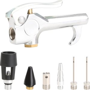 Hromee Kit de pistola de soplado de aire con boquillas de aire y manguera de extensión flexible de 12 pulgadas, accesorios para compresor de aire, Hromee Kit de pistola de soplado de aire con boquillas de aire y manguera de extensión flexible de 12 pulgadas, accesorios para compresor de aire,