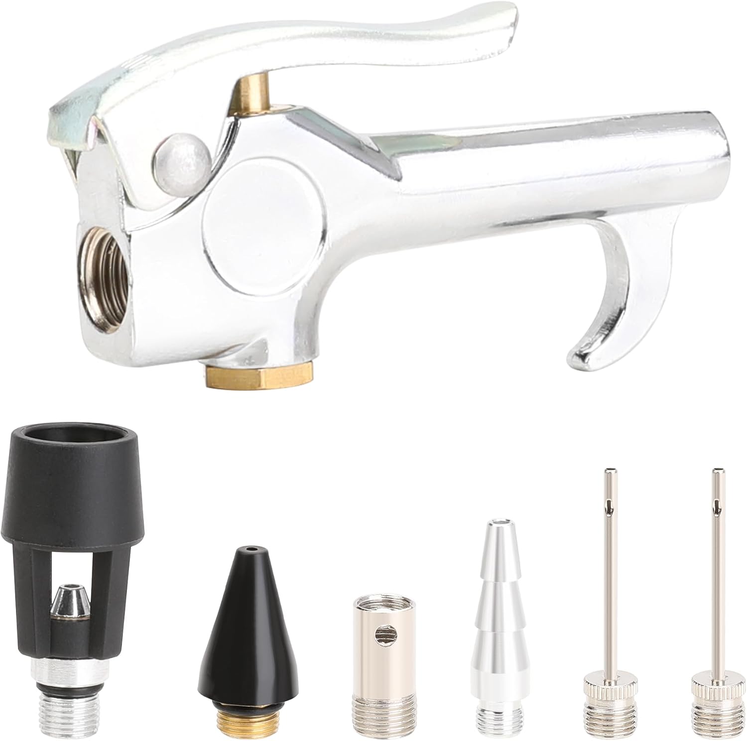 Hromee Kit de pistola de soplado de aire con boquillas de aire y manguera de extensión flexible de 12 pulgadas, accesorios para compresor de aire,