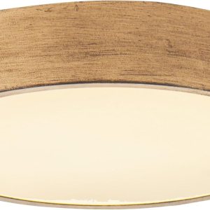 cidimdan Lámpara de techo estilo granja, luz de techo redonda marrón rústica para pasillo, dormitorio, iluminación de espacio de perfil bajo, 9.84 cidimdan Lámpara de techo estilo granja, luz de techo redonda marrón rústica para pasillo, dormitorio, iluminación de espacio de perfil bajo, 9.84