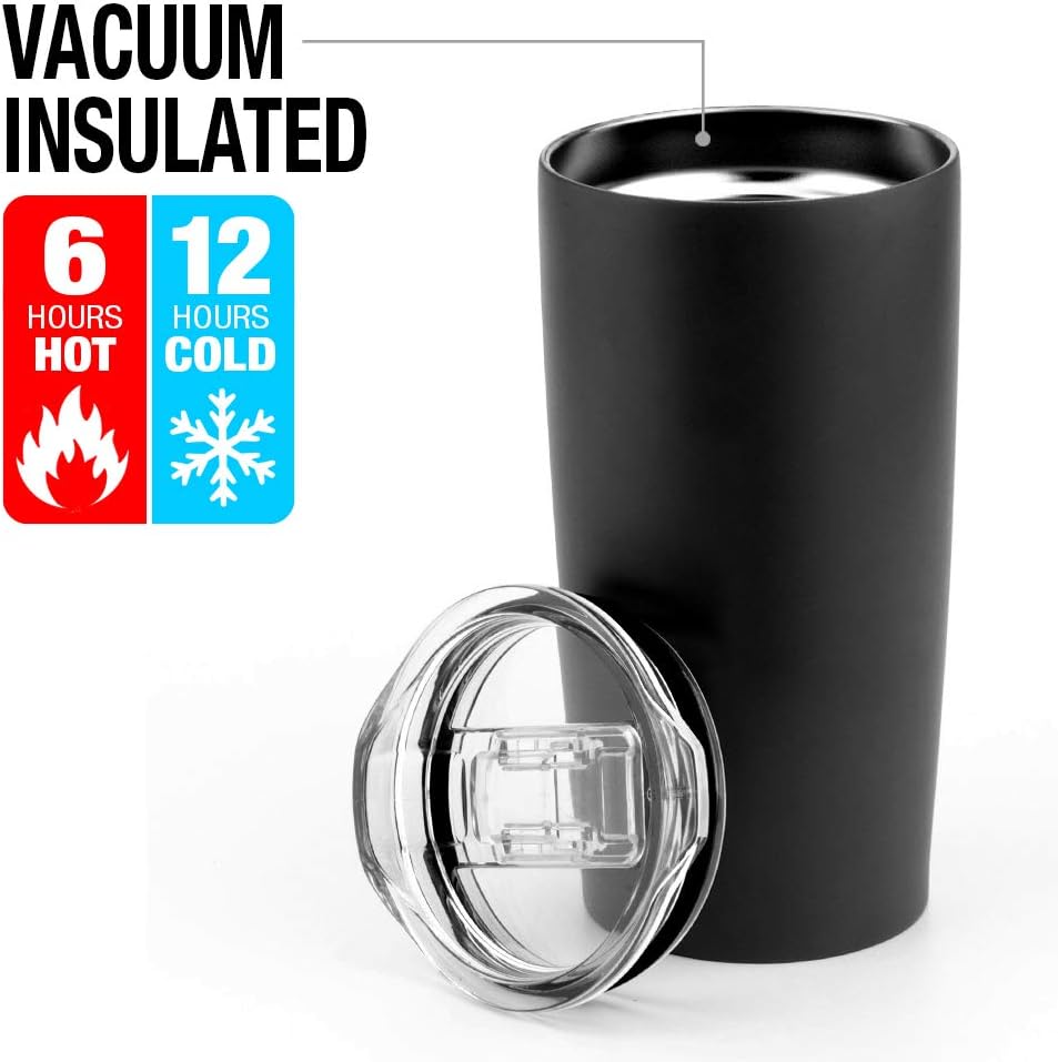 Logovision Vampire Diaries Company of Three – Vaso de acero inoxidable de 20 onzas, taza de viaje para café, aislada al vacío y doble pared con tapa